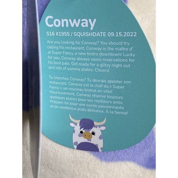 Squishmallows 16" Conway The Purple Spotted Highland Cow Plush Soft Toy NEW - Picture 5 of 11